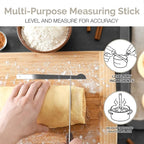 CuttleLab 22-Piece Stainless Steel Measuring Cups and Spoons Set, Tad Dash Pinch Smidgen Drop Mini Measuring Spoons, Measuring Stick Leveler, Measurement Conversion Chart Fridge Magnet, (Charcoal)