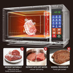 CROSSON Commercial Countertop 34L Microwave Oven W/ 10 Programmable Memory Menu,5 Power Level,3 Stage Cooking and Touch Screen Control-1000W,1.2 Cu.Ft