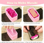 7 Pcs Onigiri Rice Ball Mold Maker Kit, Musubi Press, Classic Triangle Shake Sushi Roller Mat Tool for Kids Bento Lunch and Home DIY, Non-stick, BPA-Free