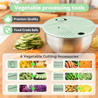 Stainless Steel Salad Spinner,Lettuce Spinner with Non-Slip Base,Vegetables Wash Bowl,Egg Yolk Strainer Slicer Shredder,A Variety of Blades Make it Easy to Chop, BPA Free,Dishwasher Safe.