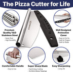 KitchenStar 16-Inch Pizza Cutter Rocker Blade - Sharp Stainless Steel Slicer Knife, Protective Cover, Dishwasher Safe, Large - Professional Pizza Oven Accessories