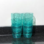 Set of 6 Hammered Style 15-ounce/430ml Acrylic Glasses Plastic Tumbler,BPA Free,Dishwasher Safe (Teal)