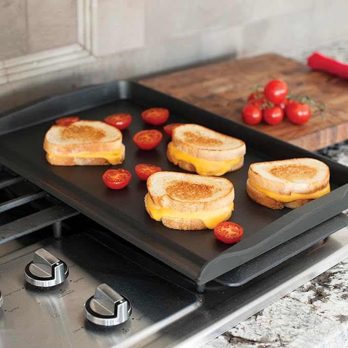 Nordic Ware 2 Burner Backsplash Griddle, Nonstick