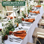 Hiware 48-Piece Matte Black Silverware Set with Steak Knives, Black Flatware Set for 8, Stainless Steel Tableware Cutlery Set, Utensil Sets for Kitchen