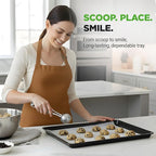 NutriChef Nonstick XL Cookie Sheet Baking Pan - Extra Large 22 Inch x 16 Inch with Raised Edges, Thick Carbon Steel Oven Baking Sheet for Jelly Rolls, Cookies, Cakes, & Pastries - Black