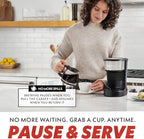 Gourmia Coffee Maker – 5 Cup, One-Touch Brew, Pause & Serve, Automatic Keep Warm, Stainless Steel Accents, Black