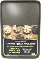 casaWare 3pc Ultimate Commercial Weight Cookie Sheet Set, Two 15 x 10-Inch Pans, One 13 x 9-Inch-Inch Pan (Silver Granite)