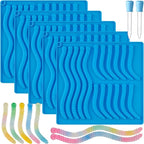 Sidosir 7Pcs Silicone Gummy Worm Chocolate Molds, Non-Stick Worm Chocolate Mold for Parties, Gummy for Home DIY, Silicone Mold for Make Gummies