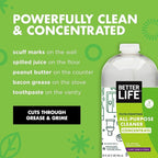 Better Life All Purpose Cleaner Concentrate- Multipurpose Home and Kitchen Cleaner for Glass, Countertops, Appliances, Upholstery & More - 32oz Clary Sage & Citrus Concentrate