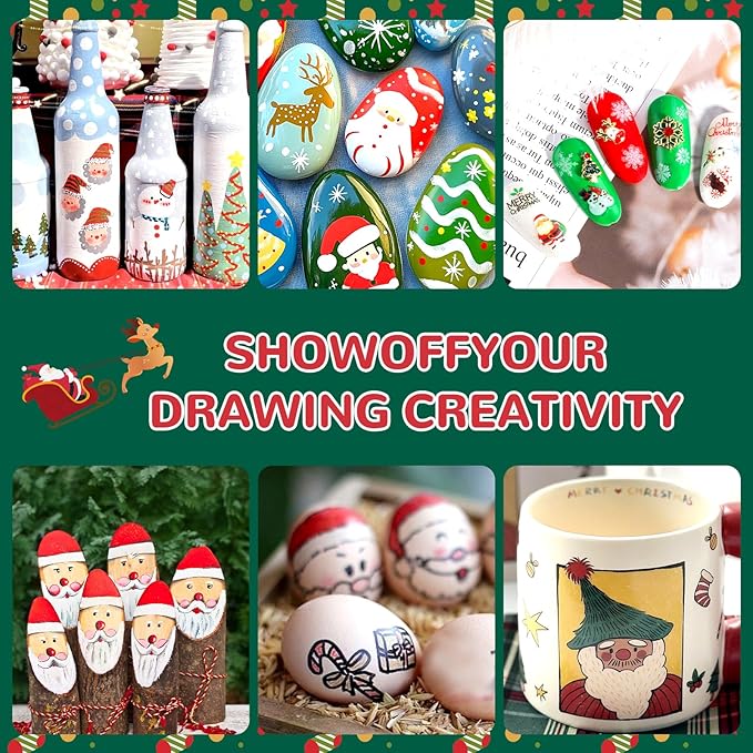 60 Colors Dual Tip Acrylic Paint Markers Automatic Ink Control Acrylic Paint Pens, Fine & Brush Tip Acrylic Markers Set for Christmas Decorations, Glass, Stone, Wood, DIY & Art Supplies