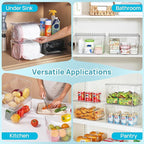 Vtopmart 2 Pack Trash Bag Holder, Stackable Garbage Bag Dispenser for 13/30/33 Gallon Bags, Clear Organizer Bins for Under Kitchen Sink, Laundry Room Organization and Storage