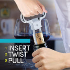 Ah So Wine Opener - Two Prong Cork Puller with 2 Wine Stoppers for Wine Bottles - Stainless Steel Wine Bottle Opener - Ideal for Safely Removing Fragile, Old Corks Intact - Gifts for Wine Lovers