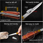 SPEENSUN Oyster Shucking Knife, Not Easy to Break and Bend with Blade Reinforcement Design, More Secure with Oyster Knife and Gloves (2 Knifes and 1 Glove L)