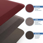 KitchenClouds Kitchen Mat Cushioned Anti Fatigue Kitchen Rug 17.3"x60" Water Resistant Non Slip Kitchen Rugs and Mats Standing Desk Mat Comfort Floor Mats for Kitchen House Sink Office (Red)