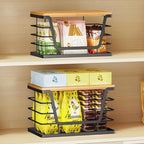 ALOCEO 3 Pack Stackable Storage Bins with Lids, Stainless Steel Trash Bag Dispenser Roll Holder for for Kitchen Sink, Laundry, Pantry Organizer and Storage