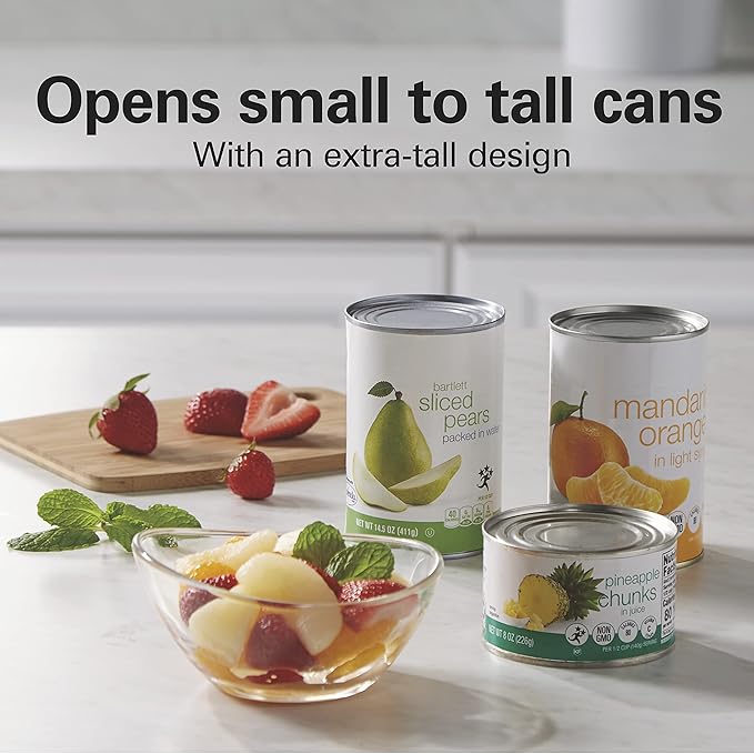 Hamilton Beach Electric Automatic Can Opener with Auto Shutoff, Knife Sharpener, Cord Storage, and SureCut Patented Technology, Extra-Tall, Red