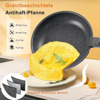 Sweetcrispy 12 pcs Pots and Pans Set, Nonstick Kitchen Induction Cookware Suit with Detachable Handle, Dishwasher Oven Safe, Black