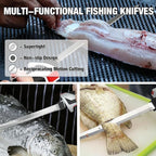 KITLUCK Cordless Electric Fillet Knife - 12V Cordless Fishing Knife with 6'', 8'' and 10'' Stiff Blades, 2 Rechargeable Battery Packs, 1 Charger, Electric Fish Fillet for Fishing, Filleting
