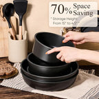 CAROTE 33pcs Pots and Pans Non Stick, Cookware Sets Detachable Handle, Induction Kitchen Pots and Pans,NonStick Cooking Set, Oven/Dishwasher/Fridge Safe, Space Saving