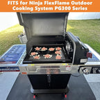 Safbbcue Griddle Insert for Ninja FlexFlame PG300 Series, Carbon Steel Nonstick Full-Size Griddle Insert with Grease Drain and Handle for Ninja Flex Flame Replacement Parts for XSKFULGRIDLE