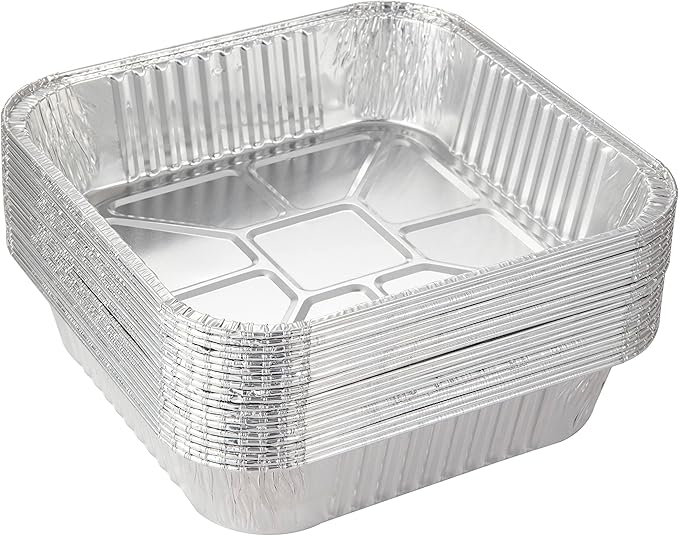 Waytiffer 10pack- 8 x 8 Aluminum foil Pans Disposable Heavy Duty Square baking Cake Pan, Cooking Tins Homemade Breads Oven Pan, Baking cake Roasting Pans