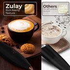 Zulay Kitchen Patented Tornado Triple Whisk Milk Frother with 4 Duracell Batteries – Handheld Foam Maker for Coffee, Lattes, Matcha & Hot Chocolate – Rich, Creamy Froth in Seconds - Black & Copper