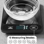 Food Scale, 22lb Ultra-Thin Digital Kitchen Scale, 1g/0.05oz Accuracy Ideal for Baking, Cooking, and Weight Loss Features 6 Measurement Units and LCD Display,Black,Easy to Clean, Batteries Included