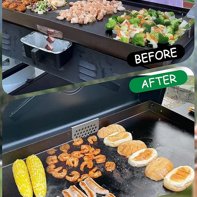BBQ Tider Grilling Grease Gate Blocker for Blackstone Griddle Accessory, 1Pack Bbq Cook Tool Food Goalie Mesh Screen Compatible with Many Griddle(Not For Old-style Long Hook 17" and 22" Blackstone)