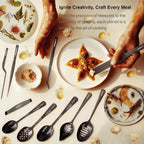 | Plating Tools Culinary Set | 11 Piece Professional Chef Plating Tools Pro Kit | Kitchen Plating Utensils | Modernist Cuisine Food Art | Stainless Steel | Black (Black)