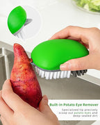 MR.SIGA Fruit and Vegetable Cleaning Brush with Non Slip Comfortable Grip, Pack of 2, Green