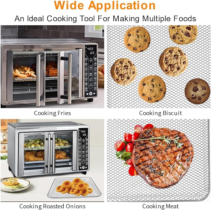 Air Fryer Basket Replacement for Gourmia GTF7655 GTF7460 GTF7465 GTF7520- Toaster Oven Accessory Parts for 24L Capacity 1700W French Door Digital Air Fryer Oven with 17 Cooking Presets