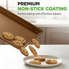 NutriChef 2-Piece Nonstick XL Cookie Sheets for Baking - 22" x 16" Stackable Extra Large Baking Sheet - Carbon Steel Baking Pans, PFOA, PFOS, PTFE Free- NCLGBP28