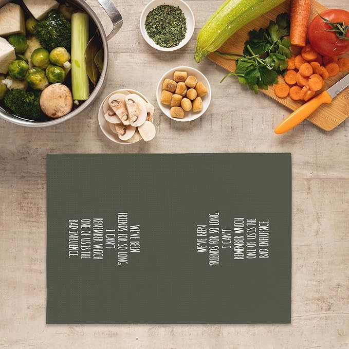 Funny Sarcastic Friend Gifts Green Kitchen Towels, Humorous Friendship Gifts Hand Towels for Bathroom, Long Distance Friendship Gifts Decorative Tea Towels Dish Towels,BFF Gifts, 16x24 Inch