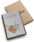 Solino Home Linen Napkins Set of 6 - Classic Hemstitch 100% Pure Linen Soft Grey Dinner Napkins Cloth 20 x 20 Inch for Winter, New Year - Handcrafted and Machine Washable
