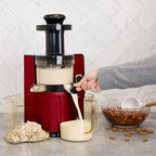 Omega Juicer Cold Press Vertical 43 RPM Slow Masticating Compact Juice Extractor for Fruits and Vegetables Quiet Operation with 3 Stage Auger Automatic Pulp Ejection and No-Drip Tap, 150-Watts, Red