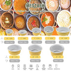 7" Deep Round Aluminum Foil Pans with Lids (5 Pack), Heavy Duty Grease-Resistant Foil Containers for Baking, Heating, Meal Prep & Food Storage, 3" Depth, 46oz