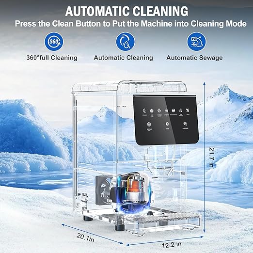 Nugget Ice Maker Countertop, 50LBS/Day with 5LBS Storage Bin, Water Dispenser Countertop Ice Maker Machine Stainless Steel, Soft Chewable Pellet Ice Machine for Home Bar Kitchen Office, Self-Cleaning