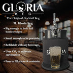 Gloria 7L (1.8 Gal) Mini Keg, Pressurized Keg for Drinks, with Tap System, Co2 Regulated, Stainless Steel