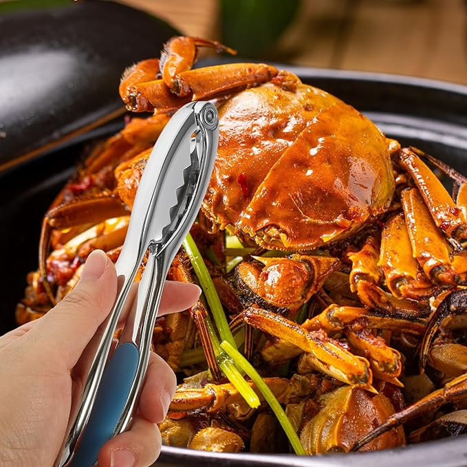 VALICLUD Zinc Alloy Crab Eating Tools Set with 1 Azure Crab Needle Handheld Seafood Crackers and Shellers and Lobster Shell Opening Kitchen Specialty Gadgets for Home Use