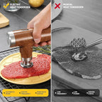 Electric Meat Tenderizer Tool, Cordless Kitchen Tenderizer, Stainless Steel Mallet, Brown (N-08)