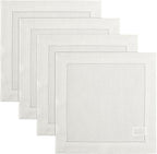 Solino Home Square Placemats Set of 4-100% Pure Linen Ivory Cloth Placemats 14 x 14 Inch - Classic Hemstitch, Machine Washable Place Mats for Holiday, New Year