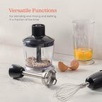 Multi-Use Immersion Blender Set, Hand Blender with Powerful Copper Motor 800W, High Speed, Turbo Mode, 3-in-1 Handheld Blender Stick Stainless Steel Blades, Whisk, Beaker, Measuring Marks, and Chopper