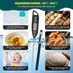 Copkim 10 Set Waterproof Food Thermometer for Water, Liquid, Candle and Cooking Digital Meat Thermometer with Long Probe Instant Read for Kitchen BBQ Grill Candy (White)