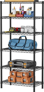 SINGAYE 6 Garage Heavy Duty Shelving Unit Kitchen Pantry Close Home Organizers and Storage Bathroom Shelf Laundry Room Organization Industrial Book Metal Wire Adjustable Shelves