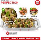 Stock Your Home Disposable Aluminum Foil Broiler Pan (10 Pack) for Oven - Durable Broiling Drip Trays with Ribbed Bottom Surface for BBQ Grill-Like Texture - 13x9 Inch Pans