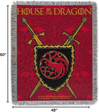 Game of Thrones Pillow and Blanket Set - Bundle with 48" x 60" House of the Dragon Fleece Throw Blanket, Throw Pillow, Bookmark | Cozy Game of Thrones House of the Dragon Room Decor Set