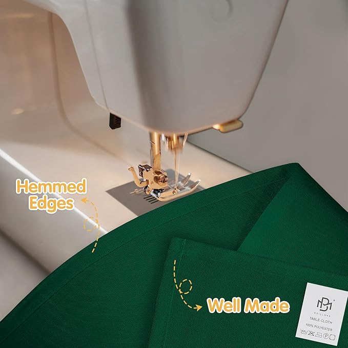 BRILLMAX 4 Pack Hunter Green Tablecloths for 6 Foot Rectangle Tables 90 x 132 Inch - 6ft Rectangular Bulk Linen Polyester Fabric Washable Cloth Cover for Wedding Reception Banquet Birthday Party