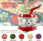 Manual Food Processor,Hand Powered Crank Food Processor Chopper,Food Vegetable Onions Chopper Processor Blender Mixer,for Vegetables Meat Fruits Onions