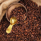 Hitefu 2 Packs Stainless Steel Coffee Scoop Set, 15ml Tablespoon with 30ml Spoon, Short Handle Spoon for Coffee, Tea, Sugar, Protein & Milk Powder (Gold)