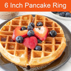 Pancake Ring for Griddle,2 Packs 6 Inch Omelette Ring for Griddle,6" Non-stick Stainless Steel Pancake Egg Ring Omelet Mold Pancake Maker Cake Creps with Silicone Handle